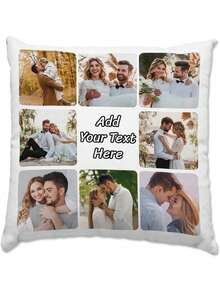 1pc Customized Private Photo Pattern Super Soft Throw Pillow Cover, Personalized Single-Sided Printed Pillow Sham For Mother's Day, Father's Day, Thanksgiving, Teacher's Day, Customize Your Own 2 Photos Combination, Gift For Family, Friends, Yourself (Pillow Insert Not Included) - Multicolor - View 8