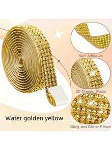 1 Piece, Self-Adhesive Rhinestone Strip, Sparkling Diamond Tape, DIY Craft Decoration, Multi-Coloured Glitter Roll, Suitable For Clothing And Home Decor, Effortlessly Cut And Stick For Decoration.