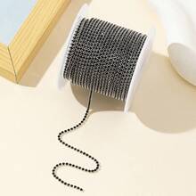 1 Roll 6.5# 2mm 400cm Super Sparkling Rhinestone Chain, Nail Art Decoration Chain, DIY Decoration Chain, Diamond Chain - Black and White - View 15