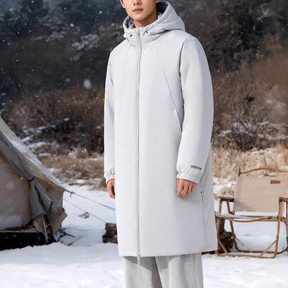 Adidas เสื้อโค้ทขนเป็ดความยาวปานกลาง, เสื้อผ้าผู้ชายอบอุ่นแบบใหม่, เสื้อโค้ทขนเป็ด