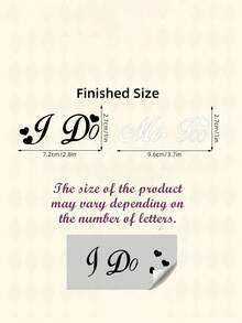 Customizable Wedding Decoration Stickers, Wedding Accessories Couple Shoe Stickers, Bride And Groom Wedding Shoe Stickers, Waterproof Removable Wedding Shoe Stickers, Suitable For "I Do" Wedding Decoration Design