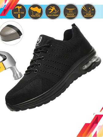Dian Sen Xmas Gifts Men's Safety Trainer Sport Steel Toe Shoes Work Shoes Comfortable Puncture Proof And Resistant Summer Ready Breathable Sport Safety Shoes