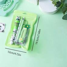 Panda Stationery Set 6 In 1 New Panda Series With 10 In 1 Click Ballpoint Pen Pendant Sticky Notes And More Perfect Pencil Set For School Office And Creative Projects - Black - View 3