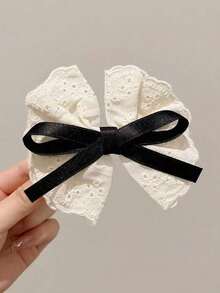 1/2/4pcs Girls' Bow Hair Clips, Cute And Fashionable Hair Clips, Suitable For The Side, Fringes, Ponytails, Half-Up Hairstyles. Simple Hairstyle Accessories, Suitable For Daily Decoration, Dates And As Gifts, For Use In Autumn And Winter Hairstyles. - Multicolor - View 7
