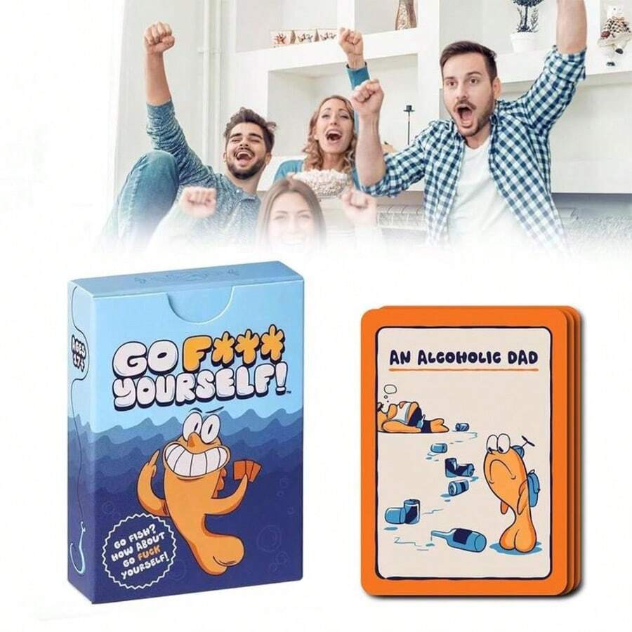 Premium Klassisches Go Fish Kartenspiel - Interaktives Brettspiel für Familien mit Erwachsenen & Kindern, 2-8 Spieler ohne zusätzliches Zubehör, reisefreundliche stabile Verpackung, ideales Weihnachtsgeschenk & Eisbrecher-Spiel für Feierlichkeiten, perfekt für Familienabende, Geburtstage & Reiseunterhaltung - Verschiedenfarbig - Übersicht 1