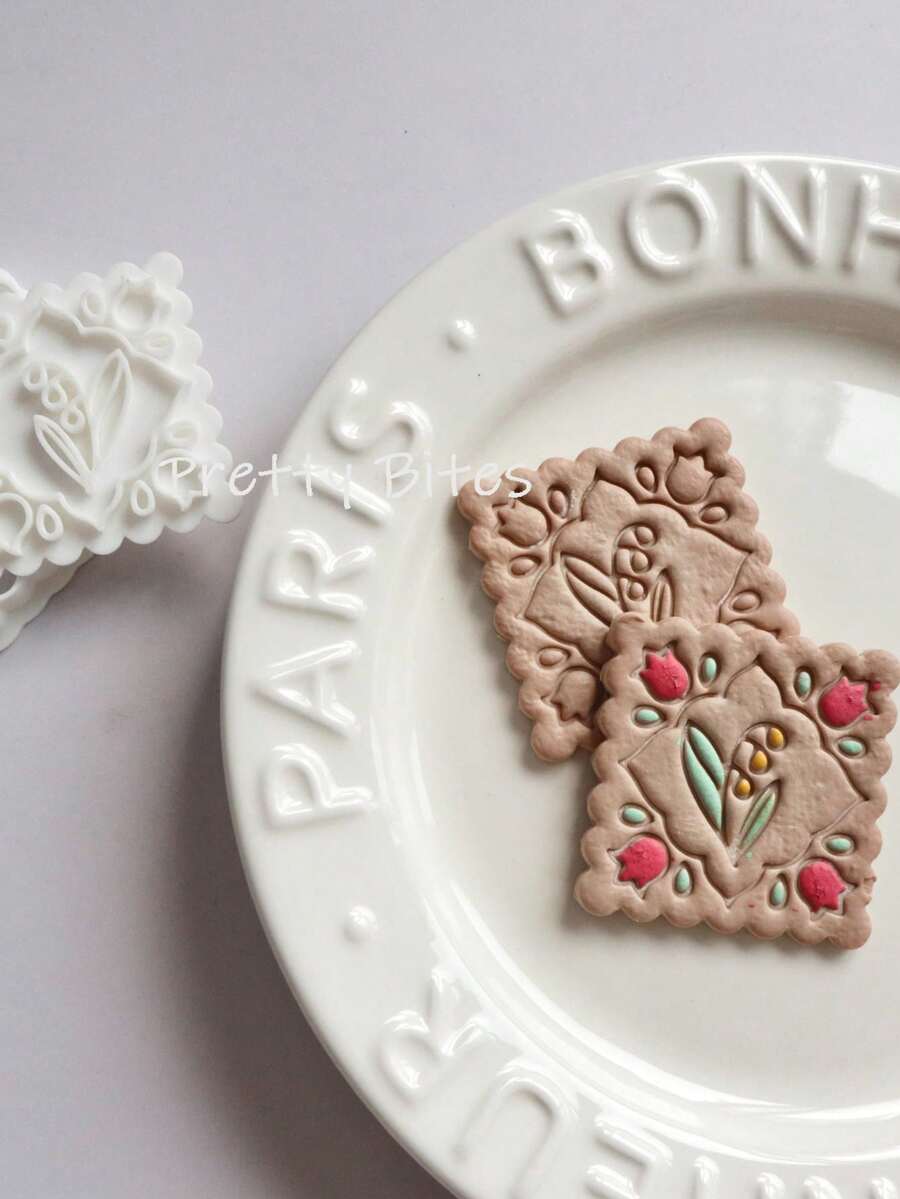 Blumen-förmiger Keksausstecher Stempel Muttertag Rose Lilie Prägbarer Keksstempel Konfekt Kekse Küchen Backwaren Werkzeuge - Blume - Übersicht 1