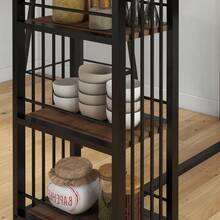 HOMCOM Bar Table, Standing Table, Coffee Table With 3 Shelves, Bar Counter, Kitchen Table With Wood Look, Steel Frame, For Dining Room, Kitchen, Brown, 120 X 40 X 105 Cm