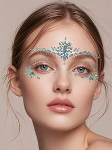 1 pièce de gemme de visage de sirène, convient pour toutes les saisons, les festivals de musique, le cosplay, les fêtes, la photographie, les accessoires quotidiens (résine ABS) Noël