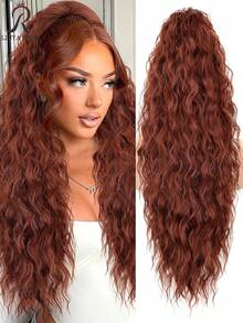 Extensiones de cabello con clip de 28 pulgadas de largo, onduladas y rizadas, de fibra sintética resistente al calor multicapa, peluca de fibra rizada y resistente al calor, unisex, fácil de usar, extensiones largas negras y marrones, adecuadas para fiestas y peinados diarios, adecuadas para todos los tonos de piel, estilo básico, fibra resistente a altas temperaturas, apariencia natural