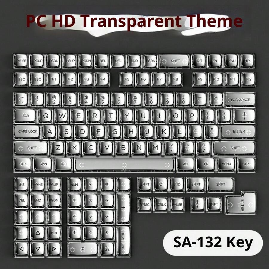 Key Cap & Switch - Transparent Ice Crystals - View 1