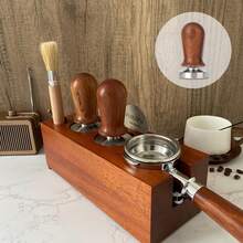 Aimall 304 Stainless Steel Coffee Tamper Press Non-Slip Handle Even Tamping 51/53/58mm - Brown - View 9