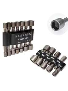 带六角公制/英制套筒的气动螺丝刀扳手，适用于自攻螺丝的电动螺丝刀 - 彩色 - 查看 2