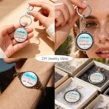 9 piezas de cabuchones de vidrio con citas inspiradoras mixtas, redondos de 25 mm con parte trasera plana, para colgantes, llaveros, manualidades DIY - mezclado - Ver 9