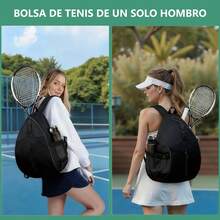 Bolsa de Tenis con 3 Toallas Deportivas,Mochila Deportiva para Pádel para 2 Palas,Maleta Impermeable Padel con Compartimentos,Padel Accesorios,Compatible con Pickleball y Tenis - 1 - Ver 8