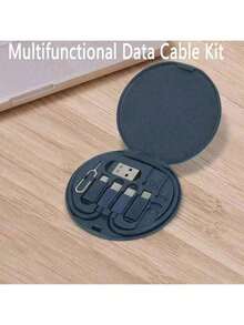 1Pc Multifunctional Data Cable Kit With Charging Storage Box, 60W Fast Charging, Can Be Used As A Mobile Phone Model Holder Simple Portable Charging Cable Adapter Kit, USB Lightning Adapter Adapter Kit College Dorm Essentials Travel Essentials Travel Accessories Travel Must Haves Beach Vacation Summer Holiday School Accessories Back To School Supplies Stuff - Multicolor - View 30