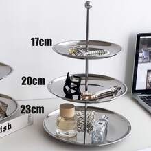 304 Stainless Steel Polished Jewelry Tray, Multi-Layer Jewelry Tray Suitable For Rings, Earrings, Watches - Multifunctional Round Multi-Layer Storage Tray, Suitable For Jewelry Tray, Jewelry Stand - Durable Multifunctional Storage Box, Accessory Box - Multicolor - View 15