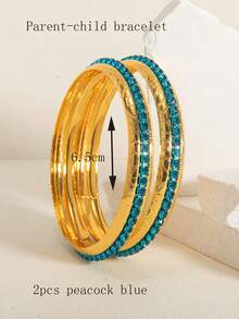 2pcs Luxury Palace Style Claw Chain Crystal Rhinestone Bracelet - one-size - View 7