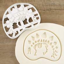 Jurassic Dinosaur Fossil Imprint Cutter Biscuit Cookie Mold Baking Tool Dinosaur Stamp Mold T-Rex Pteranodon Triceratops Fossil DIY Mold - White - View 12