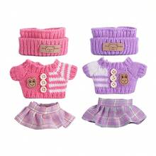 1/2 Set Fashion Doll Clothes, Suitable For 6.69 Inch Dolls (Doll Not Included), Hand-Knitted Outfit Including Bucket Hat, Sweater And Pants Or Skirt, DIY Fashionable And Fun Accessories, Cute Doll Accessories For Play And Display, Great For Birthday, Anniversary And Holiday Gifts (Shoes And Doll Not Included) - Multicolor - View 24