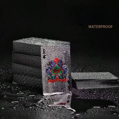 1-pack vattentäta och flexibla silverspelkort med ask, cool design perfekt för fester, spel, presenter och firanden, böjningsfri funktion, presenter>Silver, Spelkort Premium silverspelkort - vattentäta, böjningsfria och flexibla, cool design med ask, perfekt för fester, spel och presenter