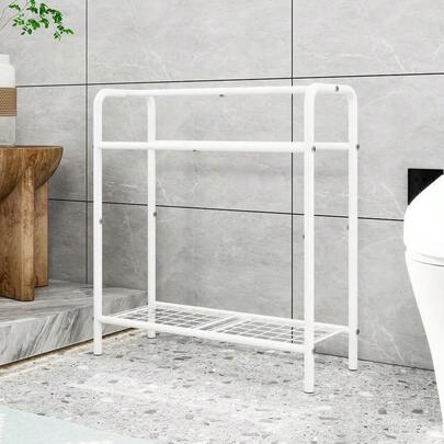 Towel Rail Freestanding, 3 Tier Towel Rail Anti-Rust Coating Metal Towel Holder With Storage Shelf, Bathroom Acces...