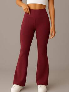 Wine-Colored Fleece Pants - Burgundy - View 5