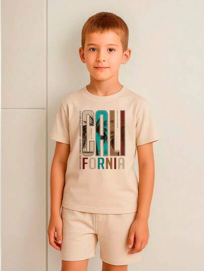 Conjunto Kids Camiseta + Short Malha Premium Promoçao Verao