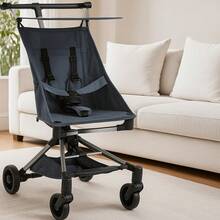 Carriola de viaje ligero para bebé, diseño compacto y amigable con el avión, plegable con una sola mano, marco de fibra de carbono de 8 libras, tela transpirable, compatible con equipaje superior - azul real - Ver 1