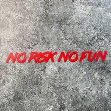 1 pieza Pegatina de coche "No Risk No Fun", Calcomanía de letras de vinilo resistente al agua, adecuada para ventanas de coche, paneles laterales/depósito de motocicleta/casco, cuadro/tubo superior de bicicleta, gran regalo de Pascua - Unitalla - Ver 12