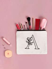 2pcs/Set Canvas Tote Bags, Printed With 26 Black Letters, Customizable, Suitable As Gift Bags For Weddings, Birthdays, Beaches, Vacations, Backpacks, And More, Great Gifts For Women, Moms, Teachers, Friends, Bridesmaids, Students. Large Capacity Tote Bags, Simple & Spacious, Portable Casual Storage Bags, Multi-Purpose Shopping Bags. - Multicolor - View 5