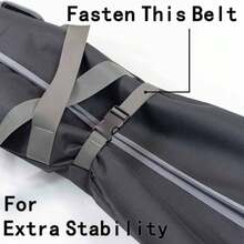 Ski Bag For Travel Fully Padded Water Resistant Durable Ski Carrying Bag 160cm 175cm 190cm - Black - View 3