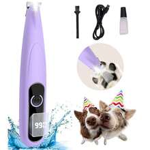 2款LED数码显示宠物电动脚毛修剪器，宽刀片带照明，适用于修剪宠物细毛 - 彩色 - 查看 14