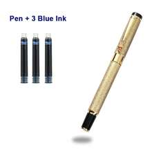 一款奢华的金色哑光钢笔 - 书法书写两用/细尖墨水转换器和墨盒/男女皆宜的高端商务钢笔/中小学生绘画美术钢笔