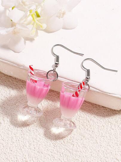 أقراط أكريليك ثلاثية الأبعاد مسطحة، زوج من الأقراط الأكريليك ثلاثية الأبعاد، أقراط دلالية غريبة جميلة للفتيات المراهقات، أقراط قطرة الشاي الكاواييه الجمالية، هدية لحفلة العطلات، أقراط دلالية جميلة، أقراط نسائية عالية الجودة معلقة، أقراط كليب فينتاج