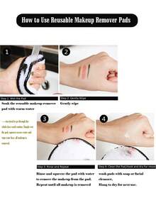 2片装可重复使用柔软卸妆棉，可机洗，适用于洗脸、卸妆，适合所有肤质 - 彩色 - 查看 2