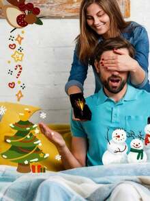 1个/2个惊喜礼盒，新奇有趣的礼盒，完美的恶作剧弹出式礼物，别致的礼盒增添气氛，是送给家人和朋友生日派对、圣诞节/万圣节的完美礼物，也可用于房间装饰、万圣节装饰、浴室装饰、秋季家居装饰、卧室装饰、圣诞节装饰和客厅装饰。 - 彩色 - 查看 5