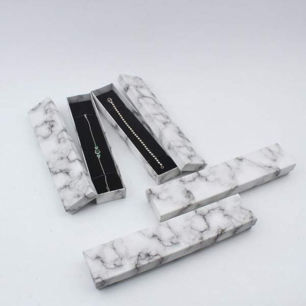 4 Pcs Marble Pattern Paper Jewelry Boxes , Suitable For Bracelet Necklaces Pendants Jewelry Storage, For Birthday Surprise Gift Packaging Box