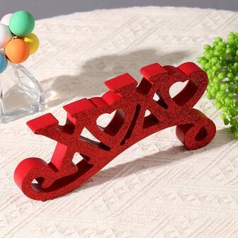 1pc Wooden Shiny English Letter Holiday Party Decor, Wedding Atmosphere Decor, Room Decor, Tabletop Decor