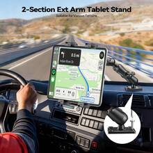 PLDHPRO Heavy Duty Drill Base Tablet Holder, 360° Adjustable Multi-Angle Viewing, Compatible With 7-11" IPad Pro/Galaxy Tab/Tablets, Multi-Surface Mount For Car Truck Wall Desk Commercial Vehicle - Black - View 7