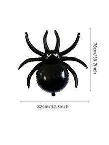 1/2pcs 32-Inch Halloween Black Spider Balloon, Halloween Spider Balloon Decoration Black Spider Foil Balloon For Halloween Party Supplies Birthday Party Decor,Christmas - Black - View 9