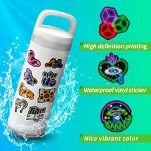 100pcs/Pack Assorted Neon Stickers, Creative Colorful Neon Light Graffiti Stickers For DIY, 4pcs/Pack - Black - View 4