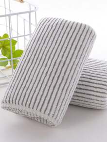 1pc Striped Pattern Towel, Modern Microfiber Towel For Bathroom, Gym, Hotel Home Bathroom Decor Back To School For Beauty Salon Home Bathroom Shower Towels For Beauty Salon, Hotel Sports,Home Essentials, Towel, Skin Care Bath Towel Sheet - Black and White - View 10