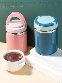 1pc Stainless Steel Insulated Lunch Box, Large Capacity, Portable Food Container, Student Bento Box, Breakfast Cup, Keeps Food Warm In Winter - Multicolor - View 9