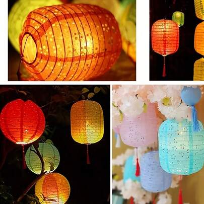 6件套彩色纸灯笼，中式/日式风格悬挂装饰球，适用于家居、派对及其他场合，户外派对或教室主题活动