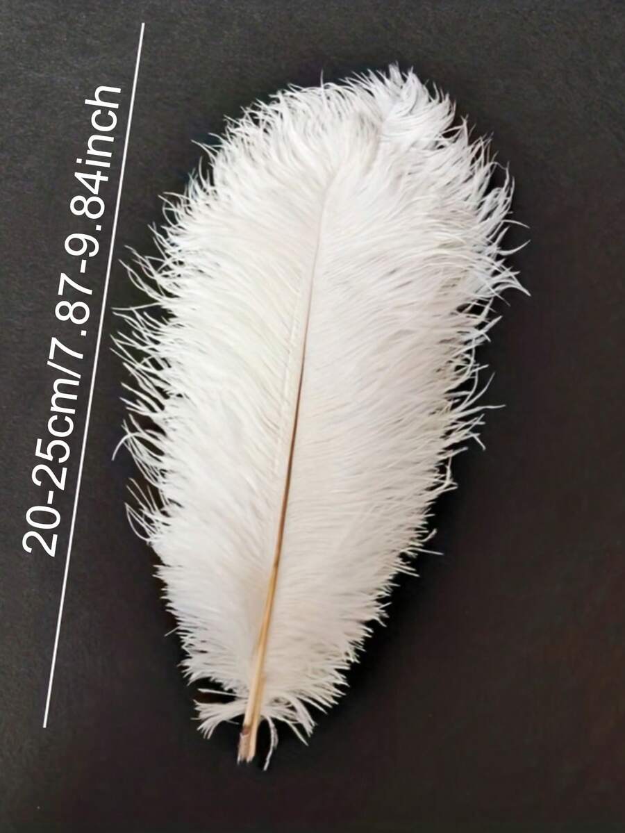 30/20/10支装白色大羽毛花茎，人造鸵鸟毛 - 婚礼、派对、宴会中心装饰 - DIY装饰（婚礼、舞会、活动） - 低维护优雅装饰（外观逼真，无仿制品） - 白色 - 查看 1