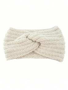 1 pezzo di fascia per capelli in lana lavorata a maglia di moda e calda a croce, per adolescenti in autunno e inverno, fascia per capelli fatta a mano - Multicolore - Visualizzare 6