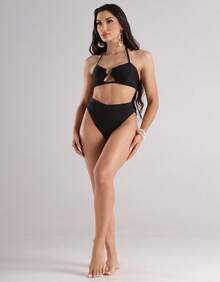 Kit 2 Biquini Feminino Animal Print Biquíni Hot Pants Biquíni Argola Amarrar Biquine Bikini Moda Praia - Preto e Onca - Visão 8