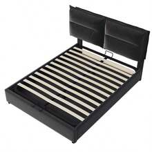 Bed Frames - Black + Wood + Stainless Steel - View 3