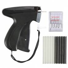 快速服装修补器，缝纫机前配件，绗缝枪，微型缝纫枪，迷你缝纫包边枪，服装微型标签缝纫工具（1个标签枪+6根针+500个白色和500个黑色胶针）