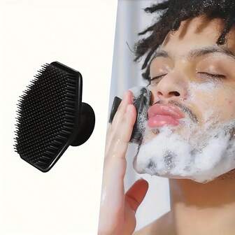 Men's Facial Scrubber - Gentle Exfoliating Pad & Deep Cleansing Massager, Unscented Personal Care, Suitable For Removing Dead Skin In Light Beige And Enhancing Shaving Experience, Cleansing, Easy To Hold, Non-Irritating Fabric, Skin-Friendly Material, Men's Beauty Care, Daily Skin Care Routine